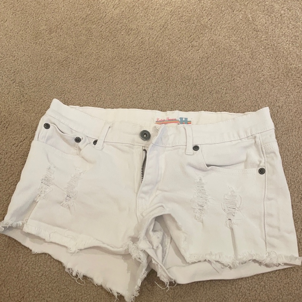 Vintage Havana white jean shorts size 14